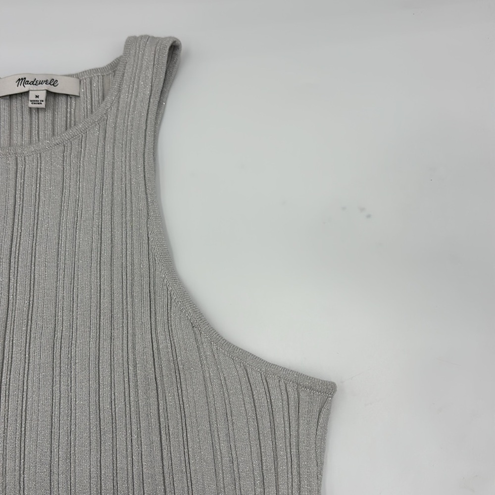 Madewell Signature Shimmer Knit Cutaway Sweater Tank - Picture 2 of 6